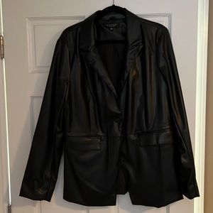 COPY - Oversized black pleather suit jacket